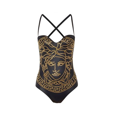 black versace bathing suit